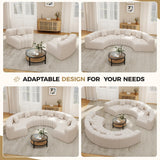 Oversized Curved Sofa, 6 Seater Modular Velvet Cloud Couch