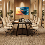 Tribesigns 70.86" Conference Table, Modern Meeting Table with Metal Frame