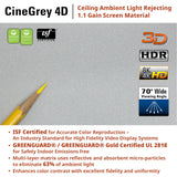 Elite Screens Kestrel Tab-Tension 3 CineGrey 4D, 150 inch 16:9, Standard Throw ISF Ceiling Ambient Light Rejecting (CLR/ALR) Electric Floor-Rising Projector Screen, Programmed Remote Kit, FTE150H3-C4D