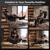Big and Tall Office Chair, Flip Armrests for Work & Cross-Legged Pets