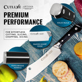 Cutluxe Cleaver Chef Knife – 8" Meat Cleaver Butcher Knife – German Steel Blade, Full Tang, Ergonomic Handle Design – Artisan Series