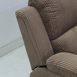 MOOLSUN Living Room Furniture Set Corduroy Recliner Compartments and Cup Holders Reclining for Home Theater/Office（A-Taupe Corduroy,3 piece Set）