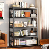 Book Shelf Metal Shelving Storage Shelves 5-Tier Adjustable Tall Bookshelf Organization and Storage