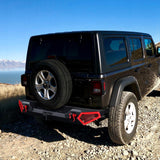 OEDRO Rear Bumper w/ 2 LED Lights Fits for 07-18 Jeep Wrangler JK 4Dr/ 2Dr