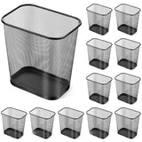 Nuanchu 12 Pcs Black Mesh Trash Cans Bulk, 4 Gallon Metal Wastebaskets