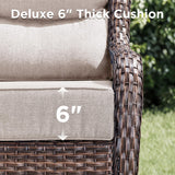 Luxury 5 Piece Patio Furniture Set-All Weather Outdoor Swivel Rocker Chairs
