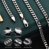 Porment Cuban Chain for Men & Women Stainless Steel Fashion Hypoallergenic Hip Hop Necklace 16 18 20 22 24 Inch Dainty Diamond Cut Mens Chain Durable Waterproof Smooth Gift Unisex Jewelry