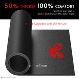 Crostice Bike Trainer Mat Compatible with Peloton Bike, for Treadmill & Row, THK 6mm, Under Mat Protect Hardwood Floor Carpet