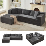 106” Modular Sectional Sofa, Cloud Sectional Couch with Deep Seat, Modern Modular L-Shape Sofa Couch with Chaise,Upholstered Couches for Living Room Bedroom（Grey）