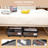 Expandable Under Bed Storage with Wheels 2 Pack – Large Under Bed and Closet Storage - Expandable Storage Bins with Lid & Dividers, Low Profile Storage Solution for Clothes, Shoes Great for Dorm Rooms