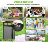 Alpine 40-Gallon Outdoor Commercial Trash Can with Ashtray & Locking Lid