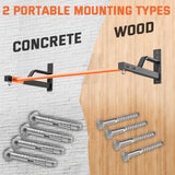 2026 Upgrade Pull Up Bar Wall Mounted - 600 lbs Heavy Duty Strength Training Pull-Up Bars, Ideal Rogue Pull Up Bar for Home and Commercial Gym, Easy Installation Chin Up Bar, Versatile Garage Pullup Bar (Orange)