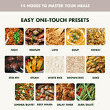 GreenPan Elite 14-in-1 Programmable 6QT Electric Slow Cooker, Dishwasher Safe Lid & Removable Crock, PFAS-Free Healthy Ceramic Nonstick Multi-Cooker, Sear, Sauté, Brown, Steam Basket, Roast, Clay