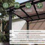 Aoxun 12’x10’ Gazebo for Patio, Gazebo Pergola with Sloped Roof, Black