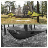 Night Cat Flat Lay Hammock Tent: Portable Lightweight Camping Hammock with Mosquito Net Waterproof Rainfly for Adults 1 Person Outdoor Camping Green