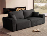 Modular Loveseat Cloud Couch, 79" Memory Foam Boneless Double Sofa, Black