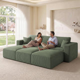 Modular Sectional Sofa Bed with Chaise, 115" Memory Foam Cloud Couch, Green