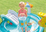 Intex Gator 6.6' x 5.6' x 4" Outdoor Inflatable Kiddie Pool Water Play Swim Center