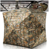 HUNTSEN Hunting Blind 270° See Through 2-3 Person Ground Blind Pop Up Hunting Tent with Carring Bag - Portable Durable for Turkey and Deer Hunting HUNTSEN