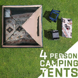 Happy Travel Camping Tent, 4 Person Dome Tents for Camping with Rainfly, Waterproof Clip Easy Setup Portable Family Tent with Mesh Windows, 20% More Headroom Backpacking Tents for Camping & Hiking