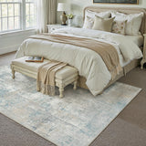 WondRg 12x15 Blue Cream Abstract Area Rug