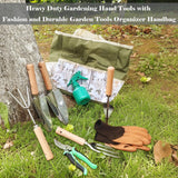 Heavy Duty Gardening Tools, 9 Pieces Garden Tool Set, Stainless Steel Rust Proof Non-Slip Garden Hand Tools with Fashion and Durable Storage Bag