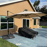 PURPLE LEAF Patio Outdoor Umbrella 11 Feet Round for Pool Beige