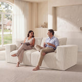 Modular Loveseat Cloud Couch, 79" Memory Foam Boneless Double Sofa, Beige