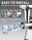 Sinyder Electric Meat Grinder: 2800 Max Stainless Steel Meat Mincer with 2 Blades 3 Plates 3 Sausage Tubes & Kubbe Kit Meat Grinders for Home & Kitchen Use