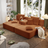 RENDGO 97 Inch Double Chaise Lounge Chair Indoor, Orange