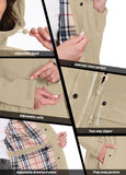 ATLASLAVA Women Rain Jacket Waterproof Raincoat with Hood Breathable Long Windbreaker Trench Coat Khaki XL