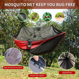 Camping Hammock with Net,Portable Lightweight Double Hammocks | Black&Red Qevooon