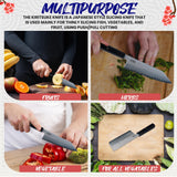 HMS 6.5-Inch Nakiri Knife, Japanese HAP40 Triple-Layer Steel Vegetable Knife with Ergonomic Handle, Precision Kitchen Knife for Chopping and Slicing Vegetables and Fruits
