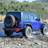 OEDRO Rear Bumper w/ 2 LED Lights Fits for 07-18 Jeep Wrangler JK 4Dr/ 2Dr