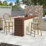 PURPLE LEAF Bar Stools French Bistro Rattan 30" Set of 2 Kitchen, Grey