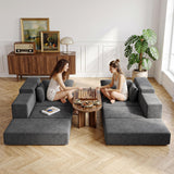 Cloud Modular Sectional Sofa, Comfy Boneless Couch for Living Room, Modern L-Shaped Couch with Reversible Chaise, Customizable Sleeper Sofa Bed with Non Slip, No Assembly & Deep Seat, Dark Grey