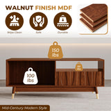 ATJafurn 47" Wood Coffee Table for Living Room Mid Century Modern Coffee Table with 2 Drawers and Open Storage Suitable for Home Apartment （47"- D）