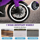 12V Kids Electric Motorcycle, on Car LED Lights, Music Player & Horn with Training Wheels, Pedal, MP3, USB Port, Electric Motorcycle for Kids Children Ages 3+, Gift for Boys & Girls（Purple）