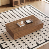 47.2–81.8" Mid Century Modern Square Coffee Table, Walnut