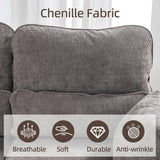 Convertible Sofa Bed, Chenille L-Shaped Sectional Sofa with Storage, Grey