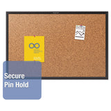 Quartet Cork Bulletin Board 36"W x 24"H Pin Board, Black Aluminum Frame (2303)