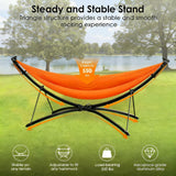 Beuiosda Black Portable Camping Hammock, 650lbs Hammock with Stand for Outside, Hammocks for Outside, Adjustable Sunshade, Storage Bag, Hammock Chair for Gardens Camping Gifts for Men