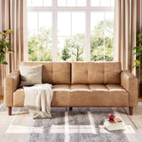 GarveeHome 3-Seater Sofa Couch, 83" Wide Faux Leather Couch with Deep Seats