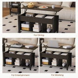 Yaheetech Coffee Table, 41in Lift Top Coffee Table with Storage Hidden Compartment & Shelf, Retro Coffee Center Table with Lift Tabletop for Living Room, Espresso