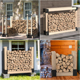 Mr IRONSTONE Firewood Rack Outdoor Indoor, Adjustable to ANY Length Firewood Log Rack Brackets Kit, Heavy Duty Fire Wood Storage Racks, Fireplace Wood Holder for Patio Deck