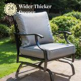 MIXPATIO 4-Piece Wrought Iron Patio Conversation Set, Rocking Chairs, Grey
