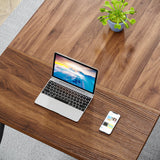 6ft Conference Table for 6, Modern Conference Room Table with Metal Legs