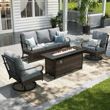 Sophia & William Metal Patio Furniture Set with Fire Pit Table, 4 Pieces