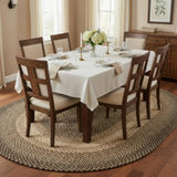 Super Area Rugs Braided Rugs 7X9 Elegant Woven Rug for Dining Room - Brown/Beige Tones - Ridgewood Braided Rug for Living Room - Reversible - Indoor/Outdoor - Made in USA - 7' X 9' Oval
