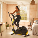 Reebok FR30 Home Elliptical Cross Trainer, Yellow, Cardio Exercise, Bluetooth, 32 Electronic Resistance Levels, 264 lb. Capacity
